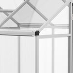 Serre de jardin en aluminium polycarbonate, serre avec fenêtres supérieures réglables, porte battante, abri extérieur résistant aux intempéries pour plante fleur, 303x183x195 cm, transparent