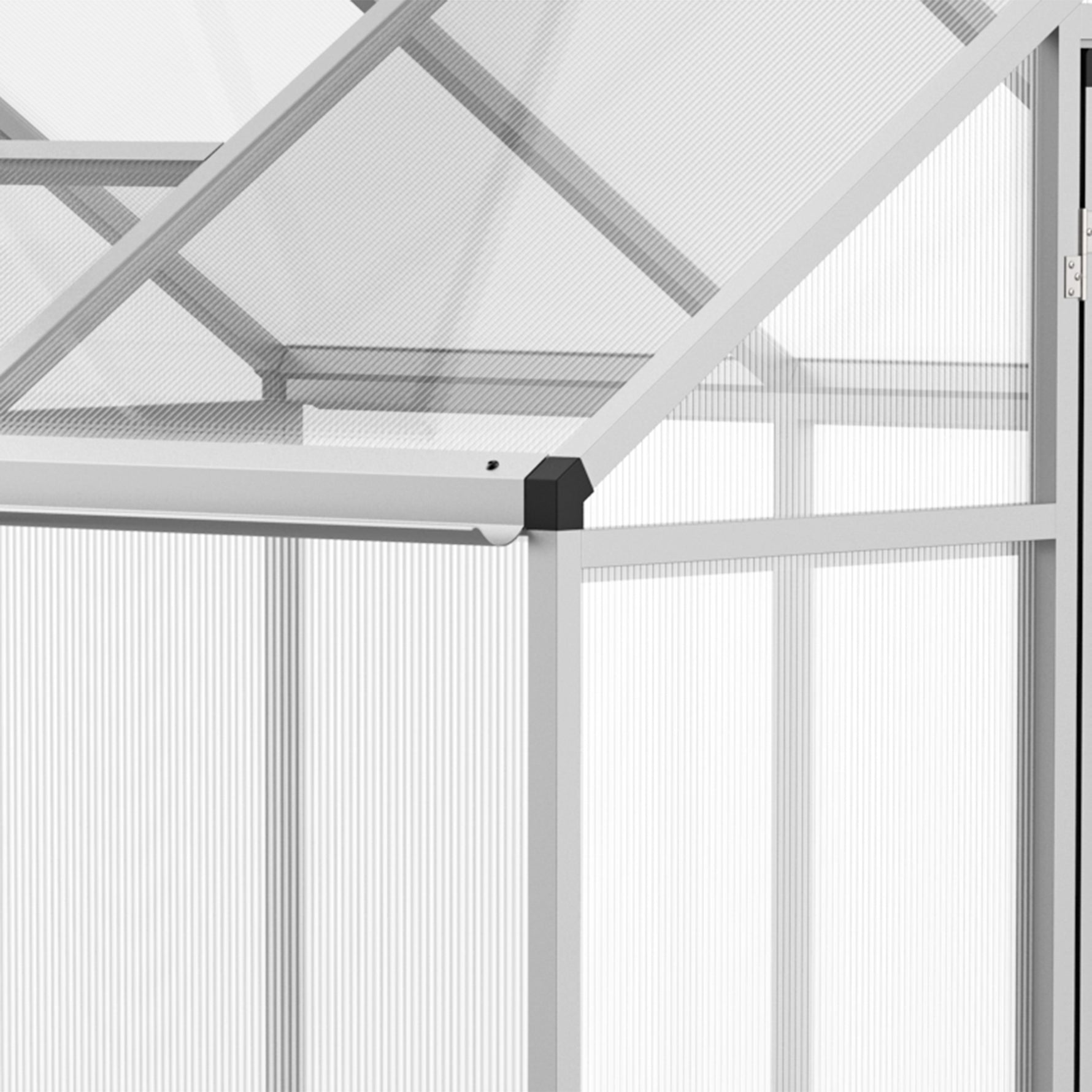 Serre de jardin en aluminium polycarbonate, serre avec fenêtres supérieures réglables, porte battante, abri extérieur résistant aux intempéries pour plante fleur, 303x183x195 cm, transparent