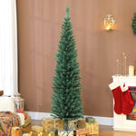 Sapin de Noël artificiel 180 cm, arbre de Noël slim, 321 pointes, facile à monter et ranger, pour maison bureau, vert