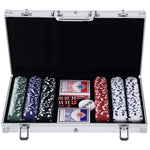 Mallette de Poker Coffret de Poker Complet avec 300 jetons 2 Jeux de Cartes + 2 clés Aluminium