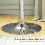 Table de Bar Table Bistro Mange-debout Hauteur réglable 67-93 cm Ø 63 cm Plateau pivotant 360° métal blanc