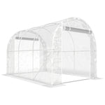 Serre tunnel de jardin 6m² serre de jardin tunnel 195x295x195cm cadre acier galvanisé, bâche PE 150g/m² transparent