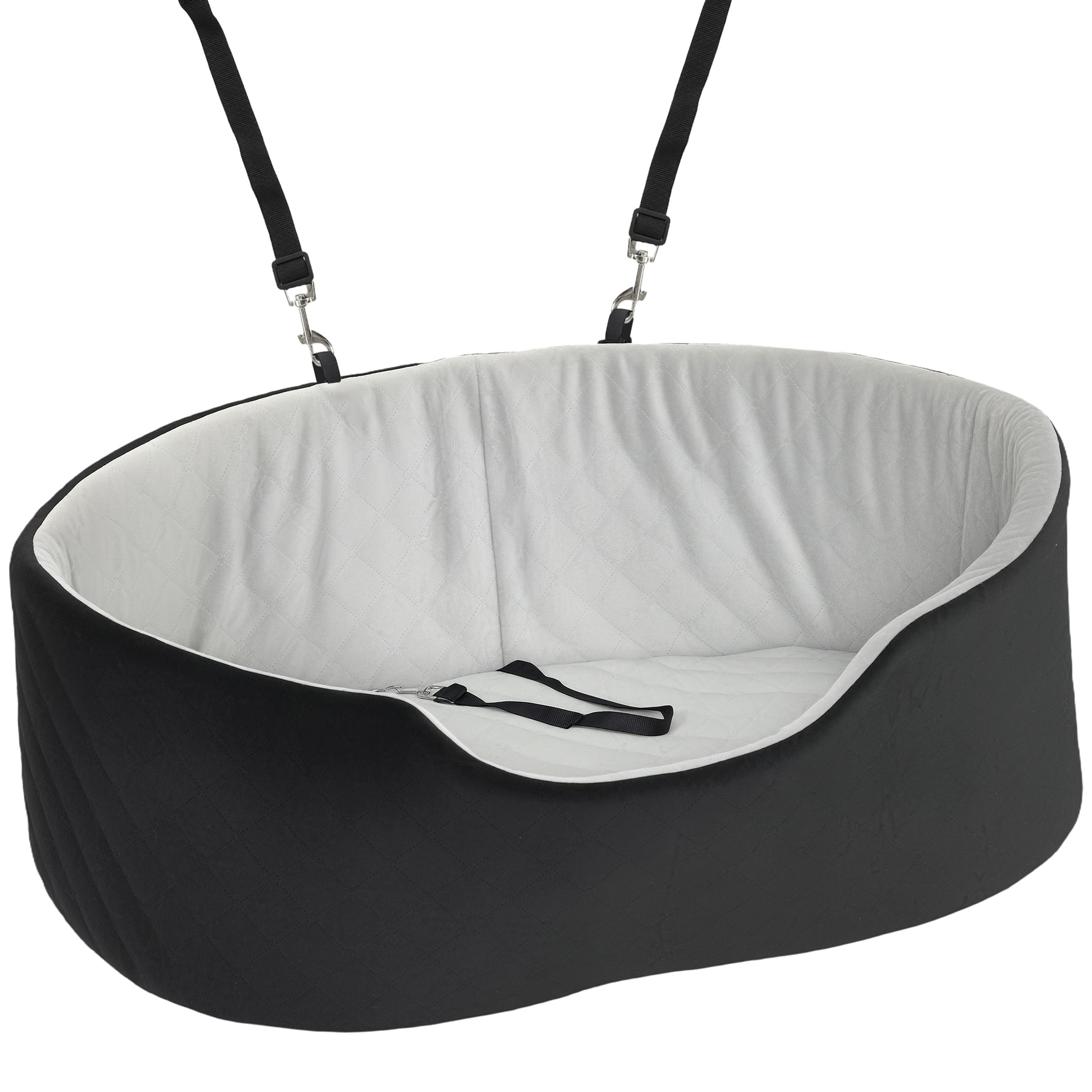 Siège auto pour chien avec ceinture de sécurité et fixation siège de voiture pour chien rembourré 77 x 43 x 28 cm noir