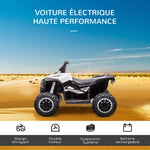Elektrisches Kinder-Quad-Buggy 12 V 6 km/h max. Leuchteffekte Kindersitz für 3-5 Jahre Metall PP schwarz weiß