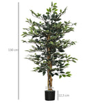 Plante artificielle ficus tronc branches liane lichen feuilles grand réalisme pot inclus hauteur 1,3 m