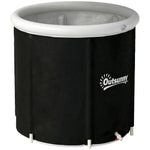 Baignoire à Glace Pliable Gonflable 280 L avec Couvercle et Pompe pour Entraînement à l'Eau Froide, 78x78x71 cm, Noir