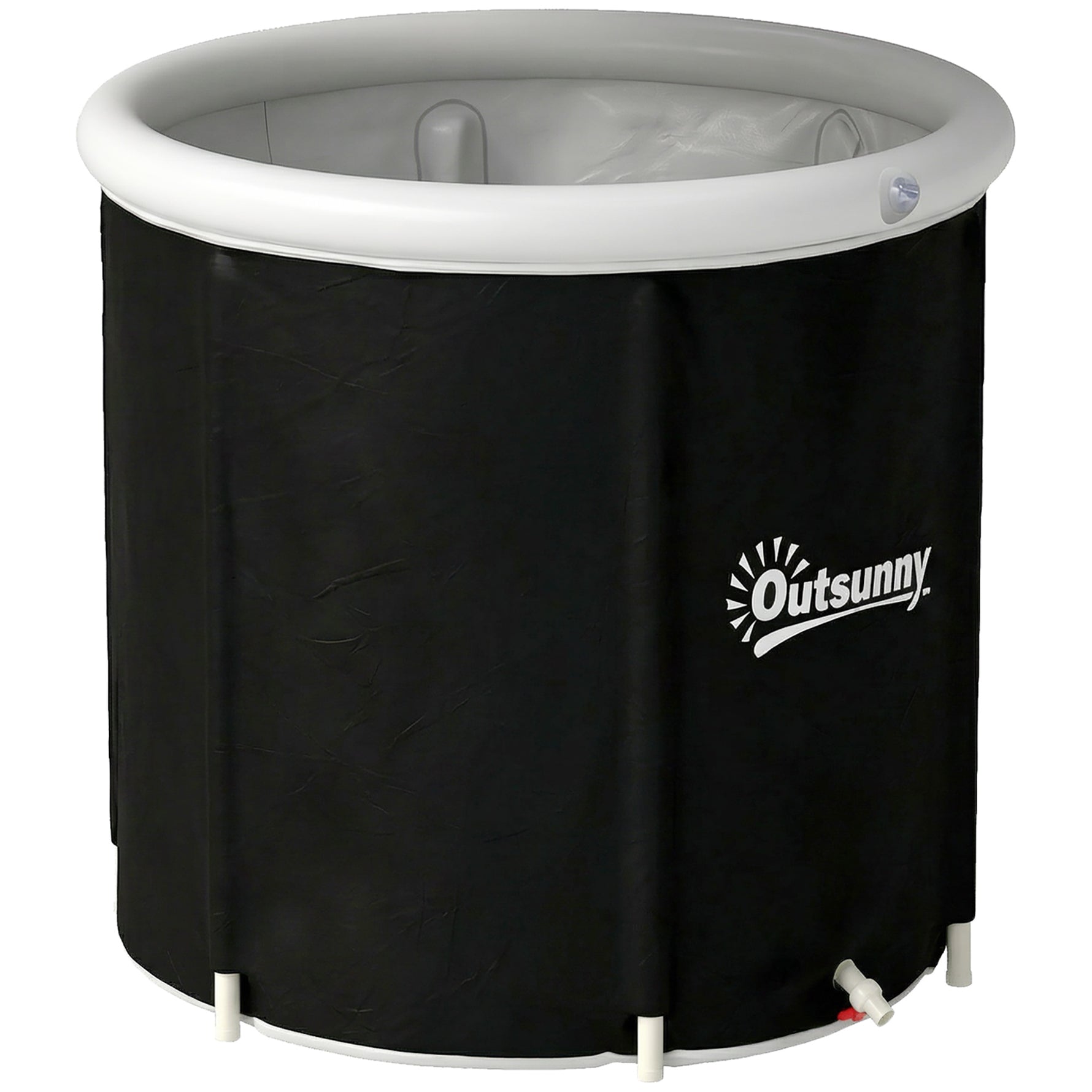 Baignoire à Glace Pliable Gonflable 280 L avec Couvercle et Pompe pour Entraînement à l'Eau Froide, 78x78x71 cm, Noir