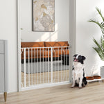 Barrière de sécurité barrière pour animal domestique longueur réglable dim. 75-115L x 76H cm blanc