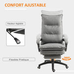 Fauteuil de bureau massant ergonomique, chaise de bureau avec dossier inclinable, hauteur réglable