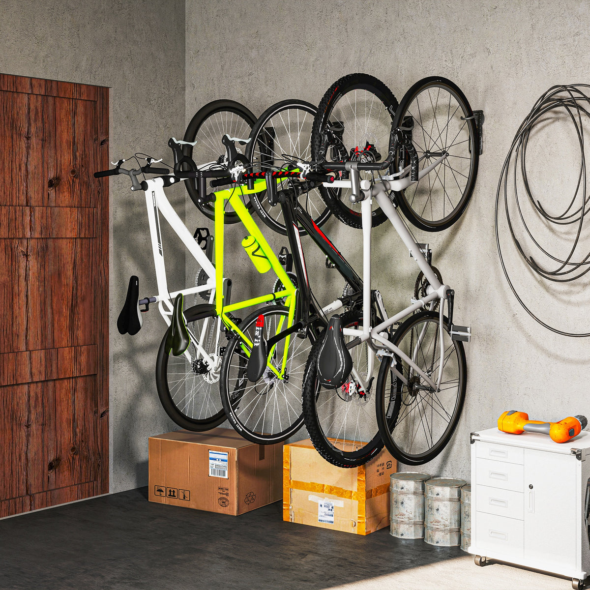 Lot de 4 support de vélo mural crochet de mur pour cintre de vélo pour intérieur et extérieur 25,5 x 10,5 x 4 cm noir