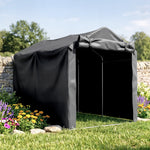 Abri de jardin 2 x 1,6 x 1,65 m abri vélo extérieur cadre en métal galvanisé, imperméable résistant aux UV, gris foncé