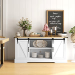 Buffet meuble de rangement avec 2 portes coulissantes étagères réglables 150l x 40P x 72H cm en bois blanc chêne