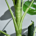 Plante artificielle modèle Monstera avec 21 feuilles en pot ciment, intérieur ou extérieur, dim. Ø16 x 100H cm