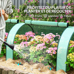 Mini Serre de Jardin Serre à tomates 3,5L x 1l x 0,8H m Acier PE Haute densité 140 g/m² Anti-UV 3 fenêtres vert