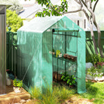 Serre de jardin PE étagère 2 niveaux, serre de balcon, bâche renforcée 140 g/m², châssis en acier, 186x120x190cm, vert