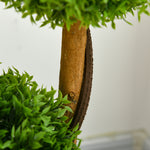 Arbre artificiel buis avec 3 boules feuilles de bambou pot inclus intérieur et extérieur hauteur 110 cm vert