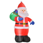 Père Noël Gonflable LED 2,4H m avec hotte Polyester imperméable Rouge
