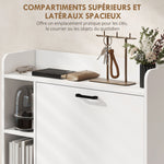 Meuble à chaussures 15 paires, armoire à chaussures moderne avec 2 tiroirs rabattables, 83x24x90,5cm, blanc