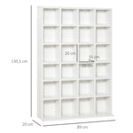 Meuble de rangement multimédia 456 CD/ 336 DVD - bibliothèque en bois avec étagères réglables, 89 x 130,5 cm, blanc