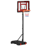 Panier de basket extérieur hauteur réglable 160–210 cm panier de basket sur pied à roulettes base remplissable noir