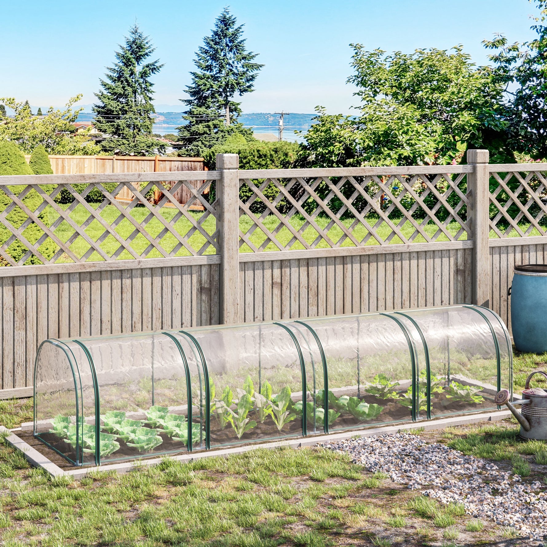 Mini Serre de Jardin Serre à tomates 4L x 1l x 0,80H m Acier PVC Anti-UV 4 fenêtres Zip enroulables Vert et Transparent