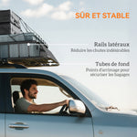 Porte-bagage pour voiture universel, galerie de toit pour voiture en acier charge 90,7 kg 110,5 x 99,5 x 18,5 cm, noir