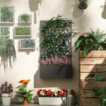 Plantenbak met klimrek, bloembak voor klimplanten, groenten, bloemen van metaal 61 x 23 x 113 cm zwart