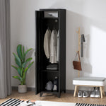 Armoire de Rangement compacte en métal casier style industriel avec 3 étagères, 1 tringle 43L x 50l x 180H cm