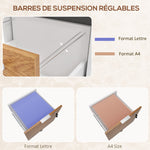 Caisson de bureau, meuble de rangement 2 tiroirs 2 barres pour dossier suspendu, verrouillable avec 2 clés 42x40x60 cm