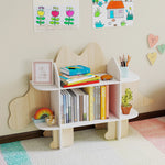 Bibliothèque enfant meuble de rangement pour jouets et livres 6 compartiments 120x28x72,2cm bois naturel