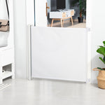 Lot de 2 barrières de sécurité barrière animaux rétractable automatique 1,15L x 0,83H m textilène acier blanc