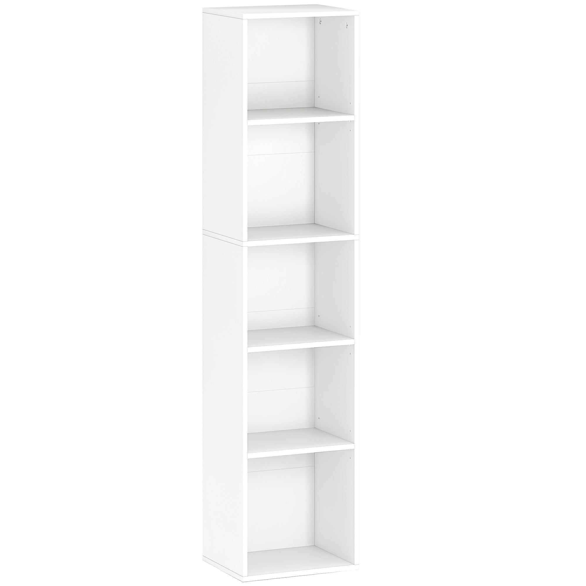 Bibliothèque étagère de rangement 5 niveaux avec étagères réglables pour salon, chambre, bureau, 30x24x133,5cm, blanc