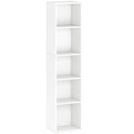 Bibliothèque étagère de rangement 5 niveaux avec étagères réglables pour salon, chambre, bureau, 30x24x133,5cm, blanc