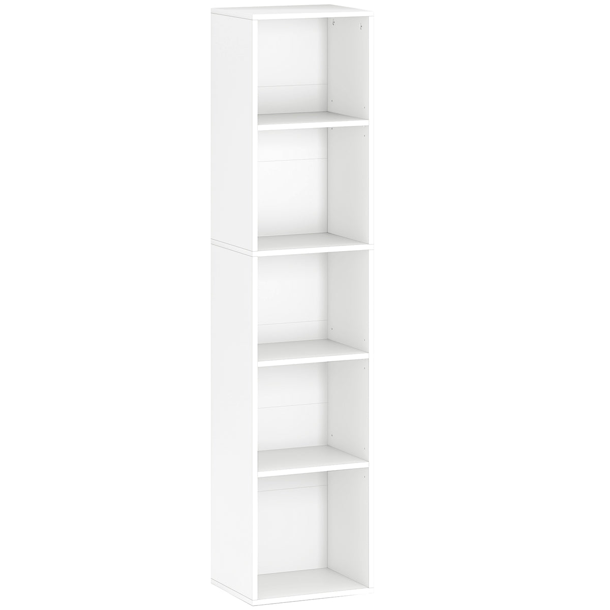 Bibliothèque étagère de rangement 5 niveaux avec étagères réglables pour salon, chambre, bureau, 30x24x133,5cm, blanc