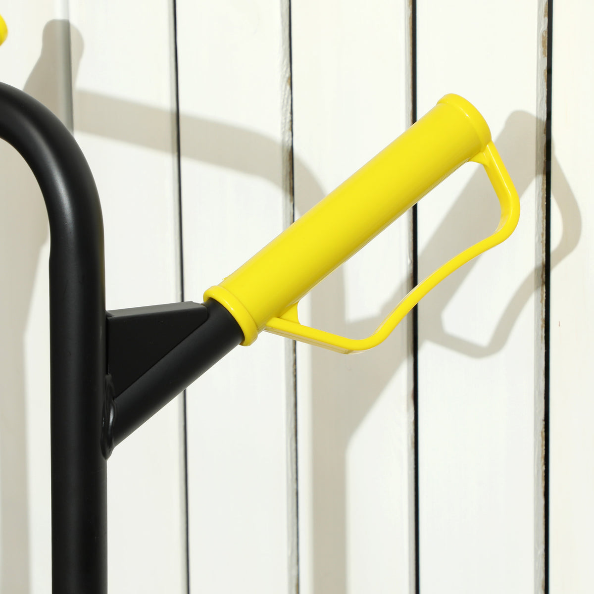 Diable d'escalier pliable 120 kg 6 roues, diable demenagement en acier avec cordes télescopiques, 44x67x106,5cm, jaune