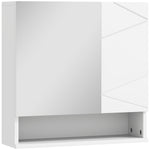 Armoire murale miroir de salle de bain placard de rangement 2 portes 55 x 17 x 55 cm blanc