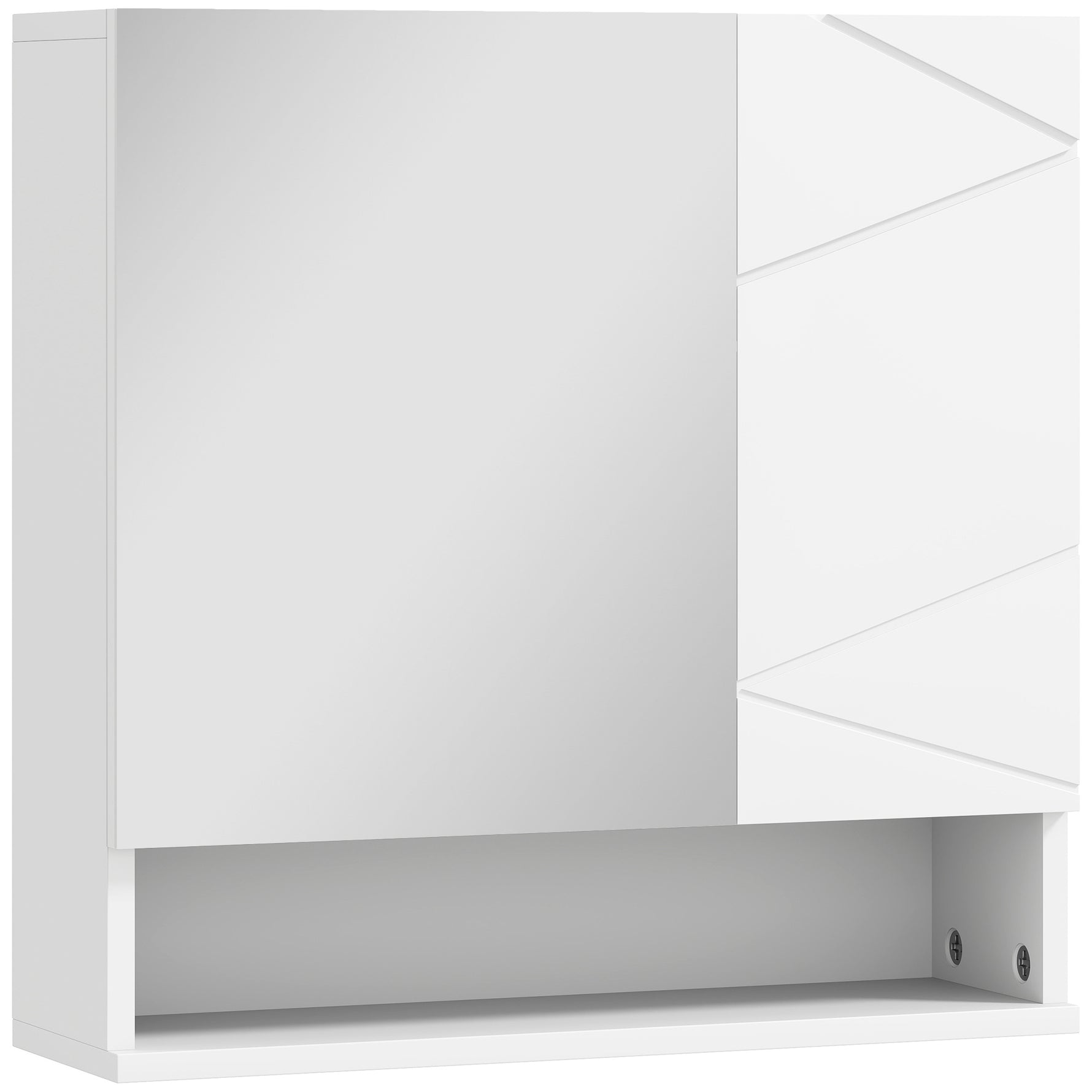 Armoire murale miroir de salle de bain placard de rangement 2 portes 55 x 17 x 55 cm blanc