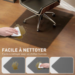 Tapis de chaise de bureau rectangulaire, antidérapants en plastique noir 120x90cm