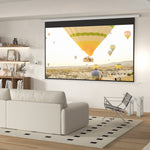 Écran de projection motorisé 120 pouces, 16:9 4K HD, fixation mural ou plafond avec télécommande, 293,5L x 8l x 176H cm