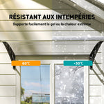 Auvent de Porte d'Entrée, Toit Marquise de Porte Extérieur en Polycarbonate et Profil Aluminium, 110x60cm, Transparent