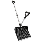 Pelle à Neige Aluminium Portable avec Poignée d'Assistance en D, Lame Large de 45 cm, Manche Amovible, Noir