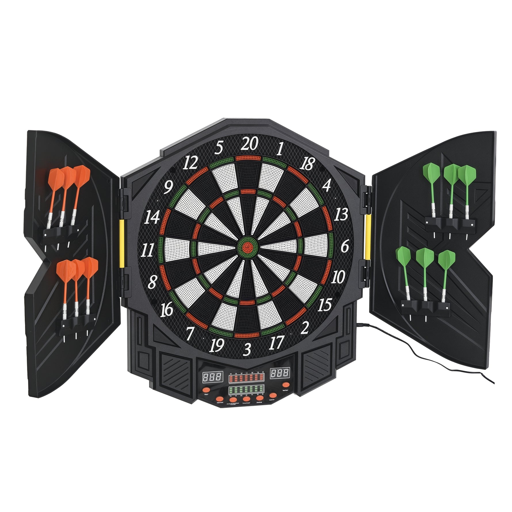 Cible jeu de fléchettes électronique 27 jeux jusqu'à 8 joueurs LED haut-parleur noir