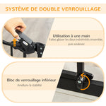 Barrière de sécurité animaux de 104,1H cm avec porte fermeture automatique système de double verrouillage noir