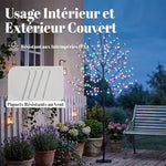 Árbol luminoso 180 cm Cerezo artificial luminoso, 200 LED y 20 ramas flexibles, decoración interior y exterior