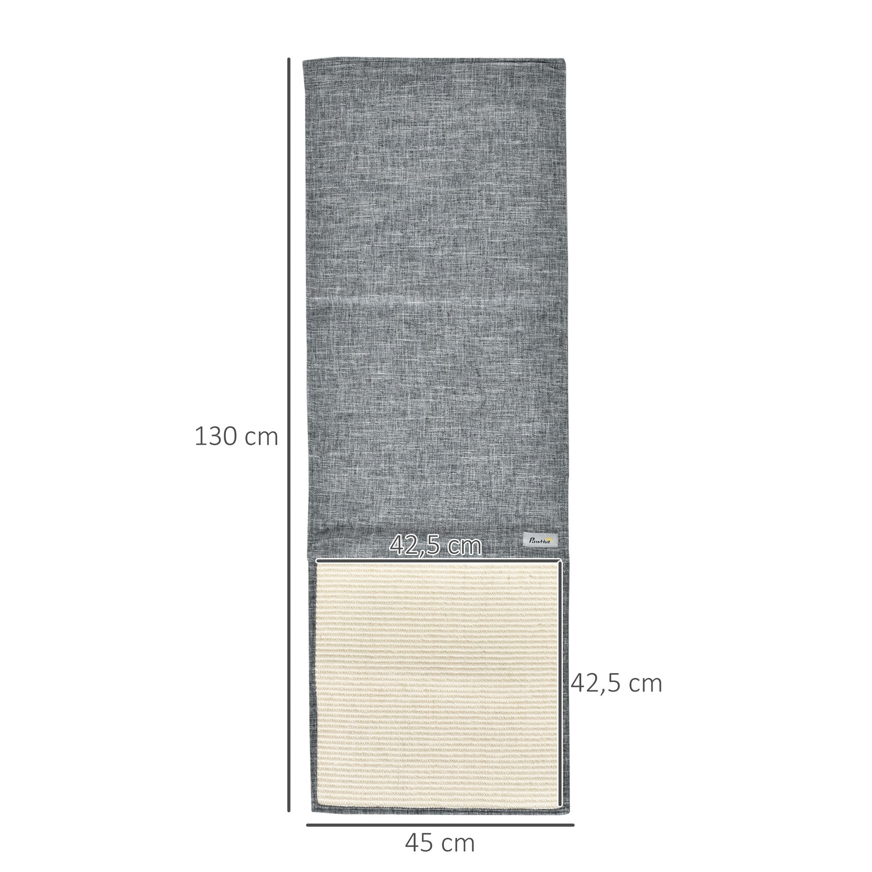 Tapis griffoir Chat Tapis à gratter en sisal Protection canapé Meuble Sol Lot de 2 pcs 130 x 45 cm Gris
