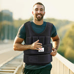 Gilet Lesté Réglable Veste Lestée 20 Kg Max. Poids Amovibles Entrainement Musculation Exercice Boxe Oxford Noir