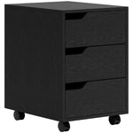 Caisson bureau mobile, meuble rangement bureau sur roulettes, 3 tiroirs, 40x50x57,5cm, noir