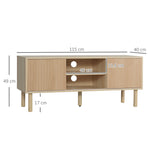 TV-Lowboard für Fernseher bis 50 Zoll, 2 Schiebetüren und 2 Fächer mit Kabeldurchlass - 115 x 40 x 49 cm