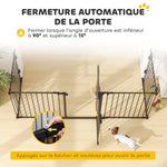 Barrière de sécurité parc enclos chien modulable pliable porte intégrée 300L max. x 74,5H cm métal PP noir