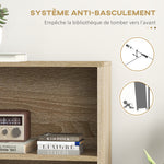Bibliothèque scandinave meuble de rangement dim. 80L x 23,5l x 123H cm 5 niches placard 2 portes pieds effilés inclinés